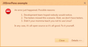 Error Pane under Autumn